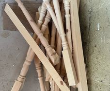 wooden stair railing