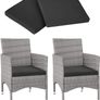 _Poly Rattan Garden Chairs Set of 2 incl. Cushions and 2 Cover Sets and Stainless Steel Screws Image 3