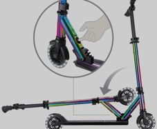 Globber Flow Element Lights Folding Scooter neo chrome