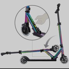 Globber Flow Element Lights Folding Scooter neo chrome