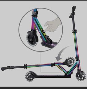 Globber Flow Element Lights Folding Scooter neo chrome