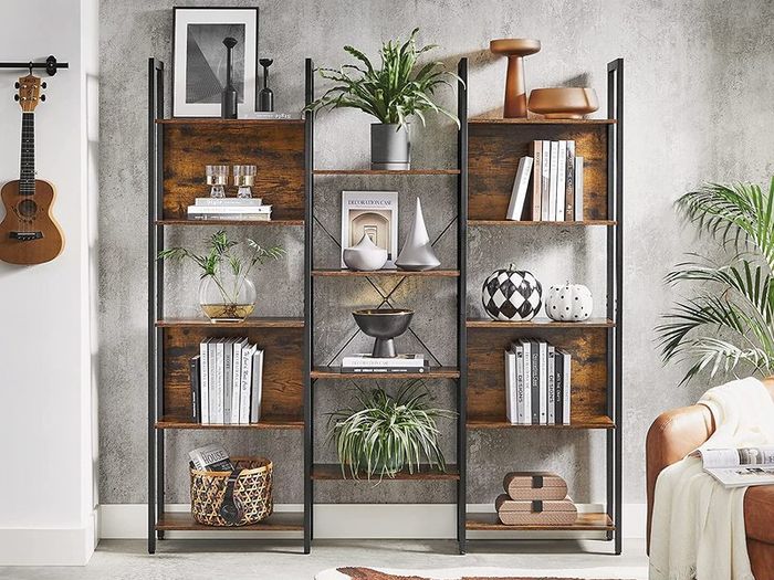 New Bookcase With 14 Shelves (Brown or Greige)  FREE P&P