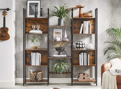 New Bookcase With 14 Shelves (Brown or Greige)  FREE P&P