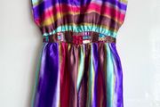 Girls Colourful Satin Tunic / Short Dress | Age 12 Years | Bright Stripe Pattern