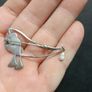 Pat Cheney for Malcolm Gray Modernist Silver and Enamel With Pearl Drop Brooch Image 3
