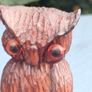 Vintage pair of hand carved wooden owls Image 6