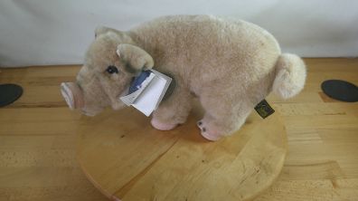 Aurora Classic Pig Plush Soft Toy Realistic Large Beige Stuffed Farm Animal 36cm