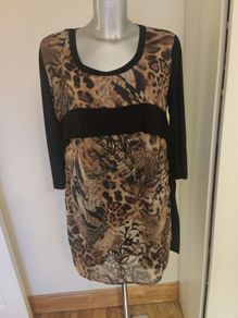 Sidona sir Co black leopard print tunic/dress size UK14/16 EU42/44 Postage included