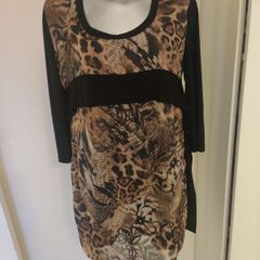 Sidona sir Co black leopard print tunic/dress size UK14/16 EU42/44 Postage included