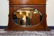 Elegant Antique Edwardian Mahogany Overmantel Mirror