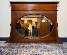 Elegant Antique Edwardian Mahogany Overmantel Mirror