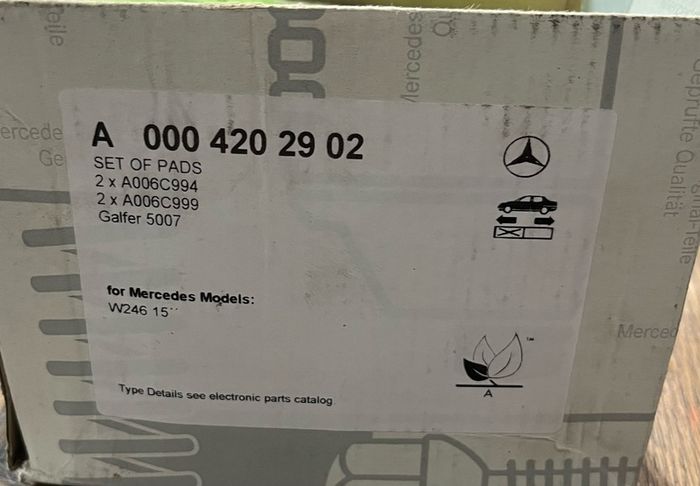 B-Class front brake pads A000420290264