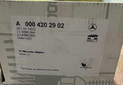 B-Class front brake pads A000420290264