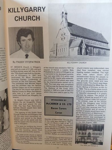 Killygarry School, Cavan local history