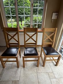 Set of 8 Solid Oak Dining Chairs
