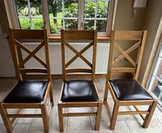 Set of 8 Solid Oak Dining Chairs