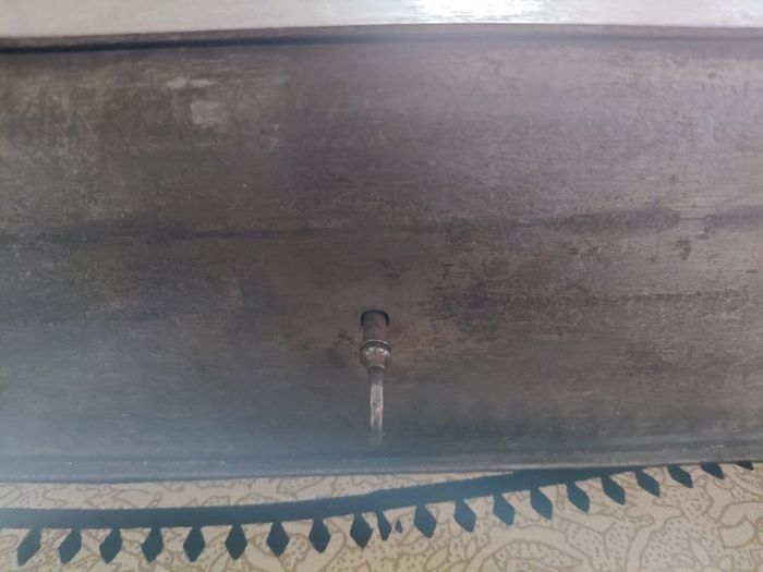 Antique French iron money box strong box with key 19th century