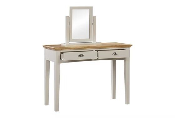 3 pcs Oak Vanity Dresser Set -  Table, Mirror and Stool New