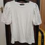 White t-shirt detailing on sleeves Image 2