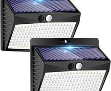 NEW SALE | 2 Pack Solar Lights Outdoor, 138 LED Solar Security Lights Motion Sensor with 3 Lighting Modes, Solar Powered Lights Waterproof Solar Wall Lights Outdoor for Fence Garden Yard Garage