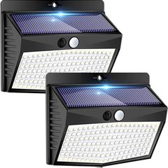 NEW SALE | 2 Pack Solar Lights Outdoor, 138 LED Solar Security Lights Motion Sensor with 3 Lighting Modes, Solar Powered Lights Waterproof Solar Wall Lights Outdoor for Fence Garden Yard Garage