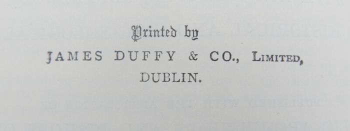 Vintage spine of a Catholic Douay Bible published by James Duffy & Co. Ltd. in Dublin.