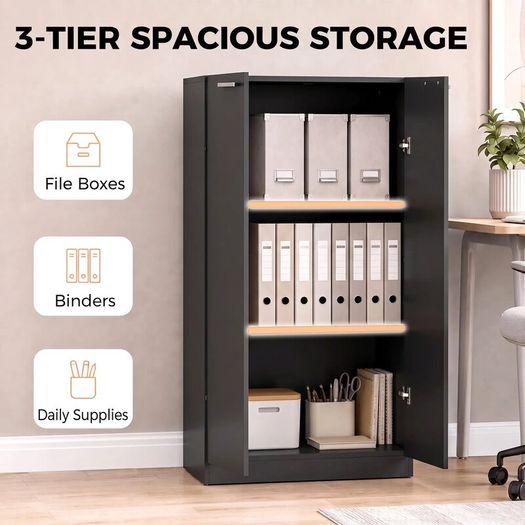 Wooden Filing Cabinet 3Tier