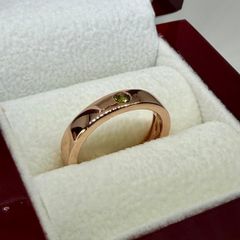 Silver Green Tourmaline Ring in Rose Gold Overlay Sterling Silver.