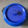 Round Cast Iron Casserole Dish with Lid Made in France Le Creuset style 24cm Blue Image 2
