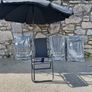 Four New Garden Chairs And Parasol Image 2