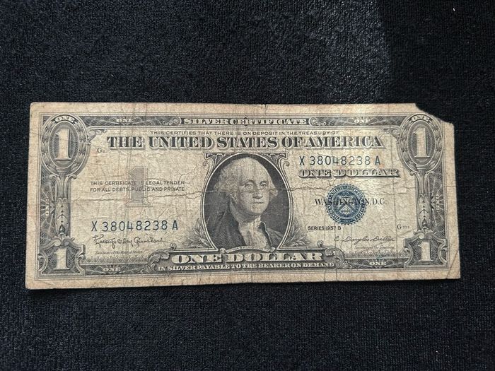 Certificate One dollar USA blue seal 1957 Letter B