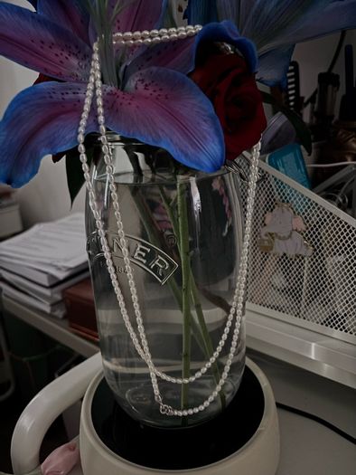 1.2 M  S925 nature spring water rice necklace