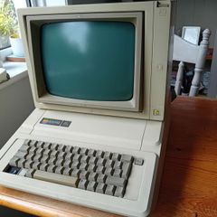 Apple IIe & Green Monitor, Nic, Serial card