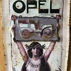 Vintage/Collectable Opel Emailschild motorwagen sign