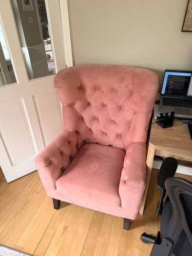 Pink arm chair