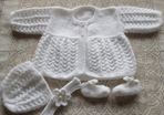 Hand knitted  baby Girl's  Christening   set