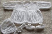 Hand knitted  baby Girl's  Christening   set