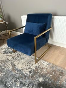Blue and gold armchair