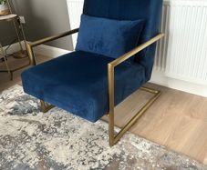 Blue and gold armchair