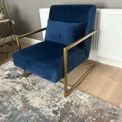 Blue and gold armchair