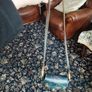 Stunning Vintage Blue Leather Handbag. Image 3