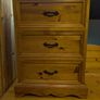 Pine Bed + mattress with FREE lockers and dresser for sale Image 4