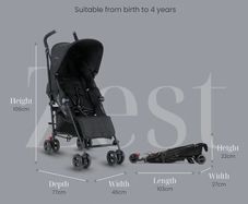 SilverCross Zest Stroller Powder Black
