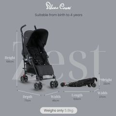 SilverCross Zest Stroller Powder Black