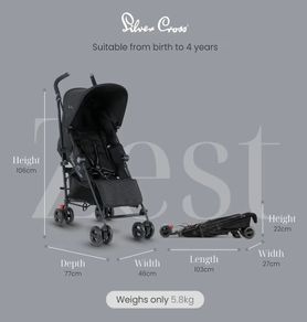 SilverCross Zest Stroller Powder Black