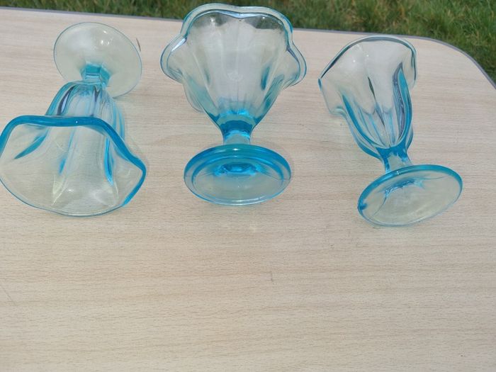 Vintage glass cups for ice cream and desserts