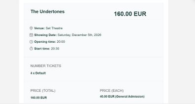 The Undertones tickets x 4