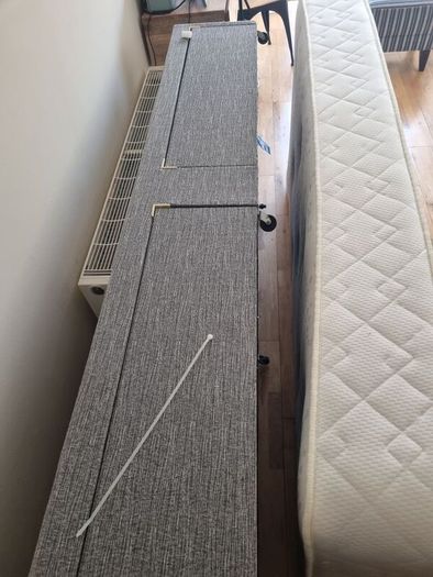 Single bed, mattress, storage and headboard
