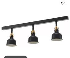 Ceiling light with bulbs, adjustable heads, black