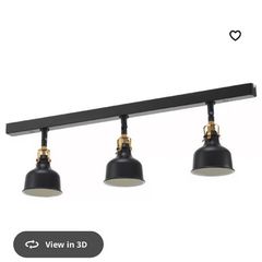 Ceiling light with bulbs, adjustable heads, black